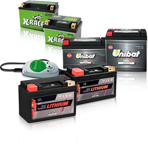 Various motorcycle lithium batteries.